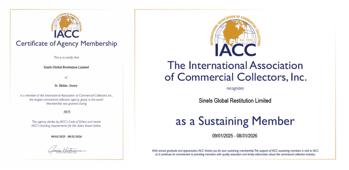 Sinels Global Restitution IACC Sustaining Member Certificates